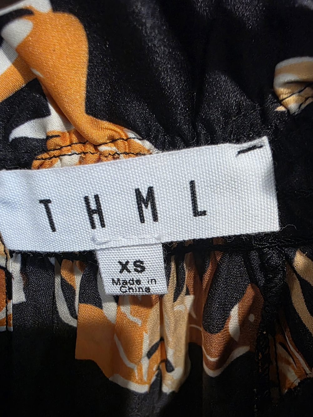 THML Black Horse-Print Smocked-Neck Blouse - Picture 3 of 5